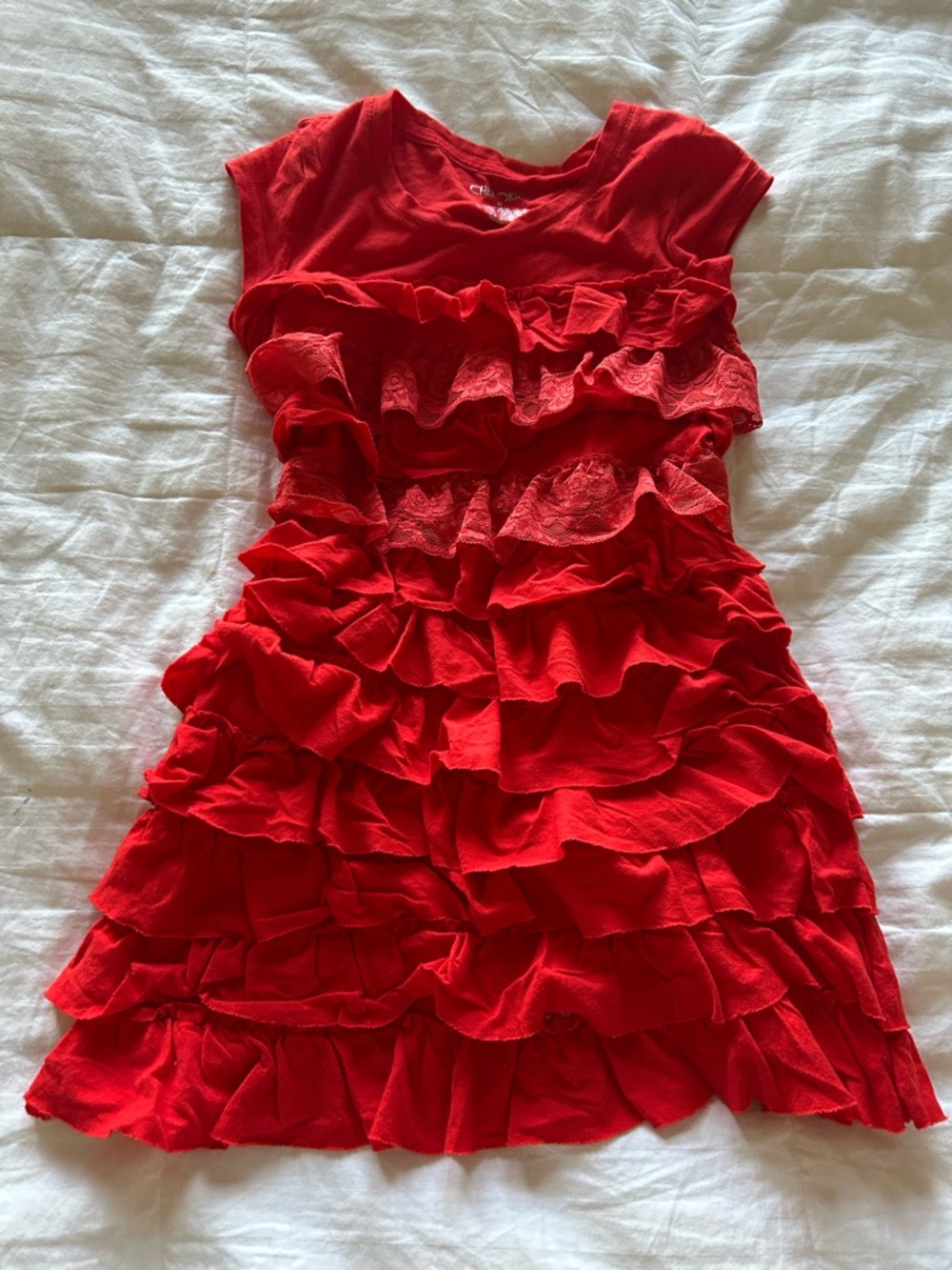 Cherokee Red Ruffle Tiered Top